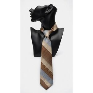 Vintage Oleg Cassini Bullock's Diagonal Striped Wide Necktie